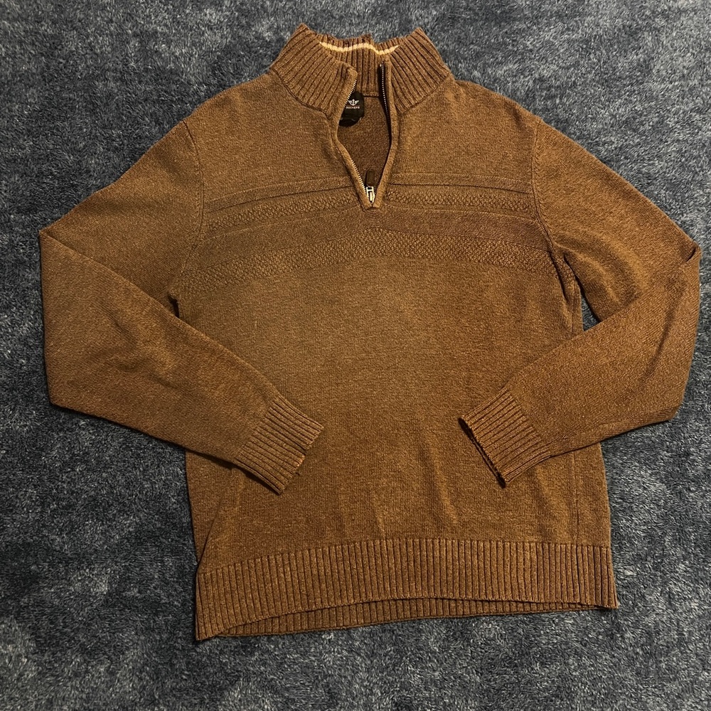 Dockers Men's Tan Zip-Up Sweater